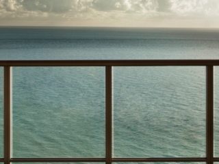 A view of the ocean from the deck