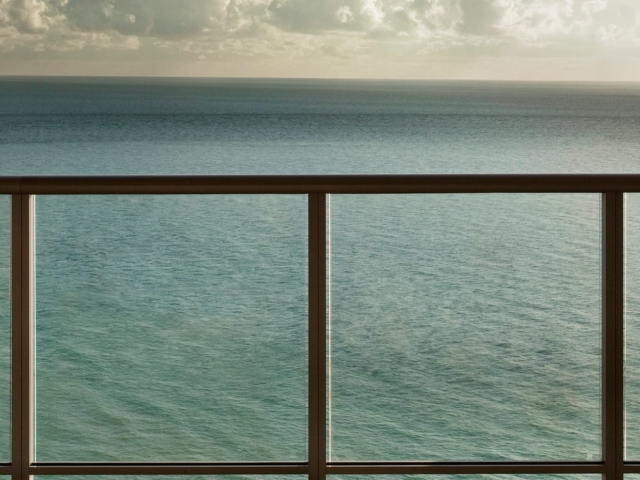 A view of the ocean from the deck