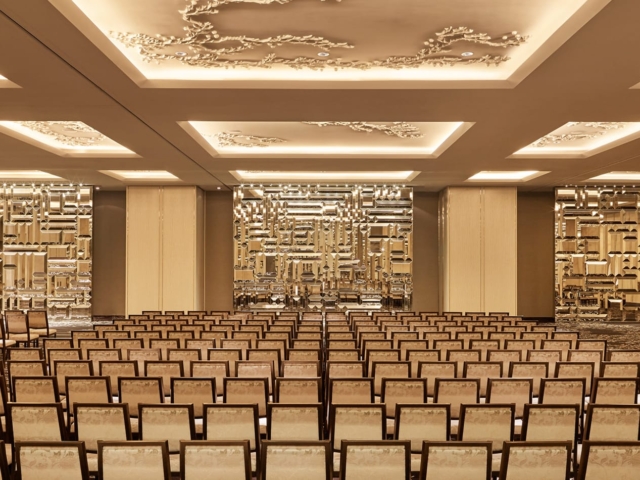 Many chairs in the ballroom