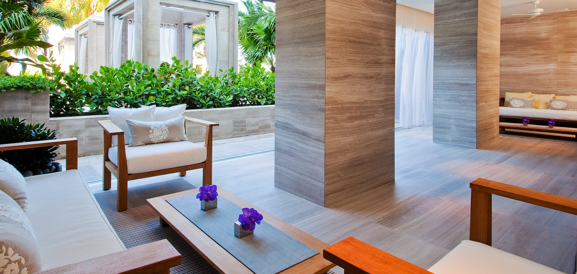 An outdoor seating area