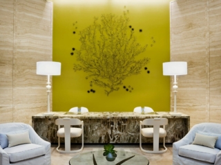 Seating outside of the spa