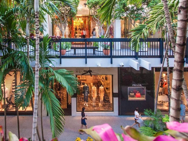 A view of the Bal Harbour shops