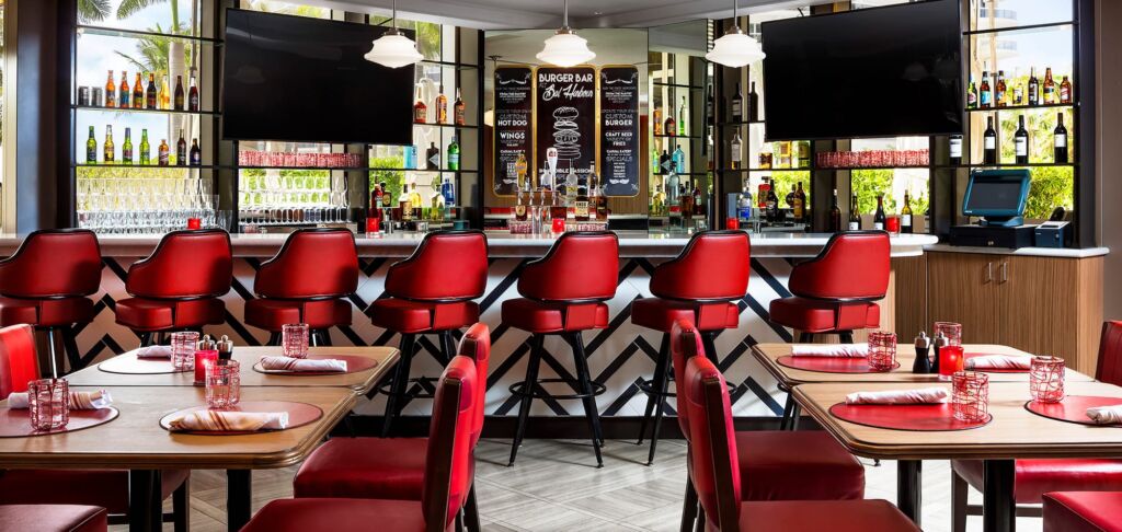 Bar stools at the counter