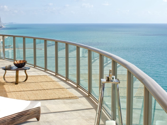 A deck overlooking ocean