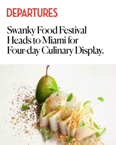 Departures magazine cover - Swanky Food Festival headline