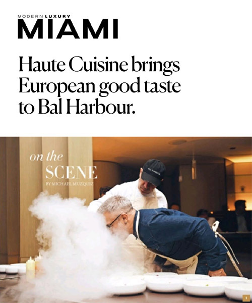 Modern Luxury Miami Magazine Cover Chef with food
