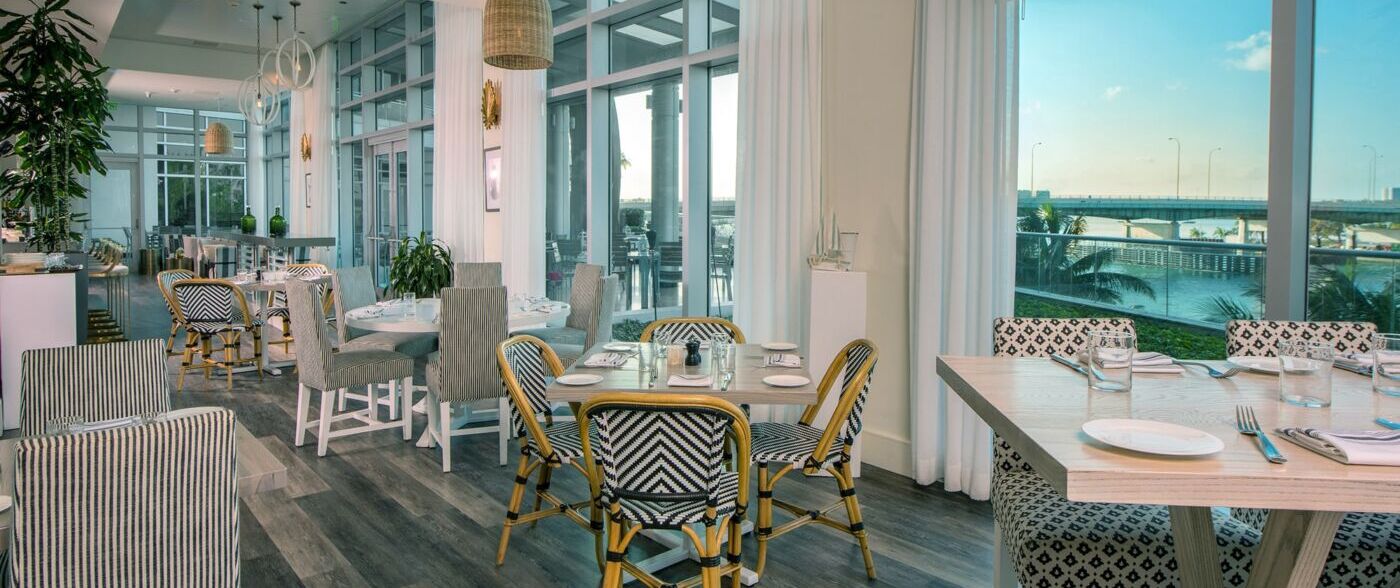 A beach inspired restaurant interior
