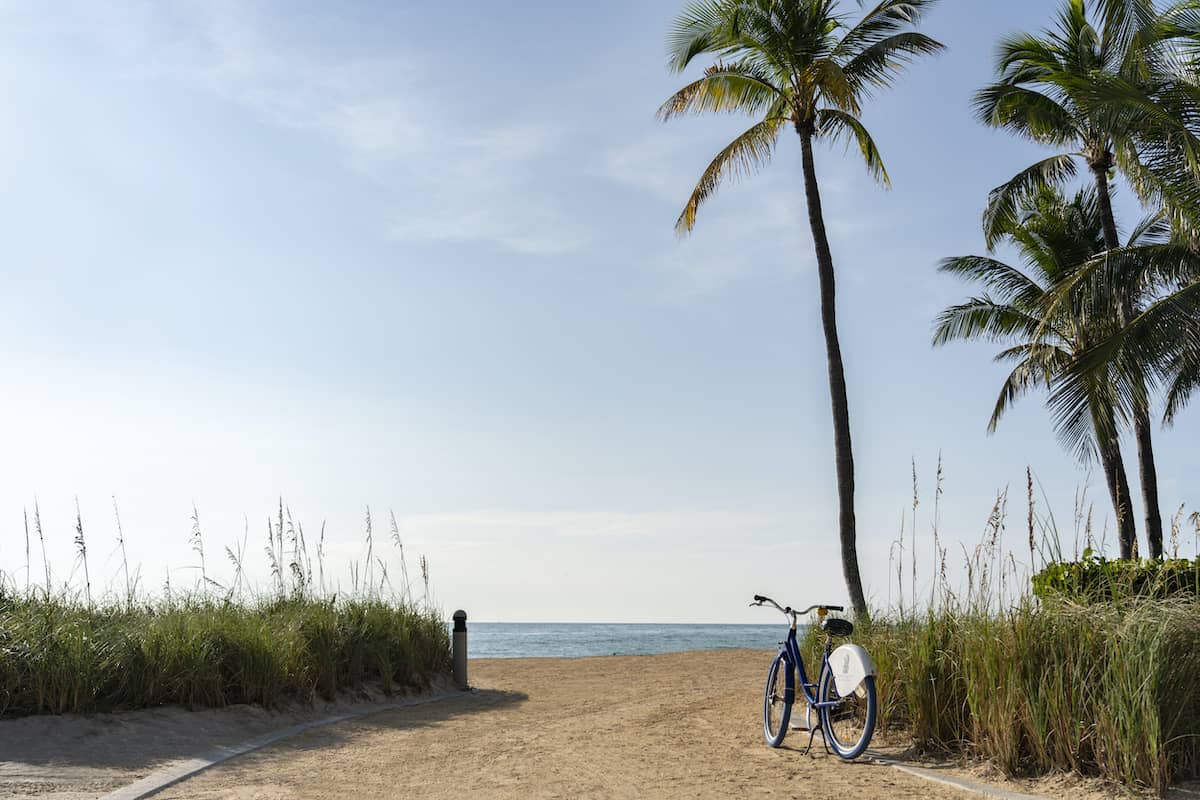 A bike on a sandy path