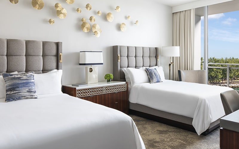 Hotel room with two beds