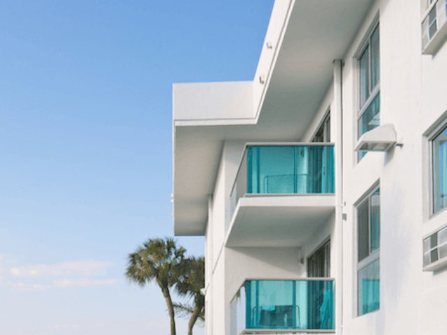 A view of the Beach Haus balconies