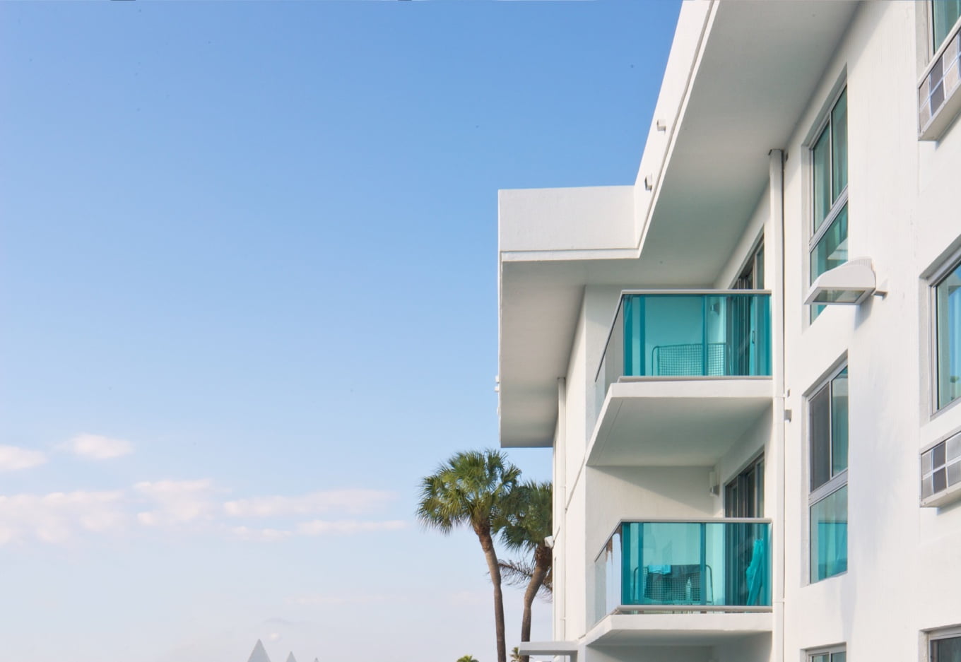 A view of the Beach Haus balconies